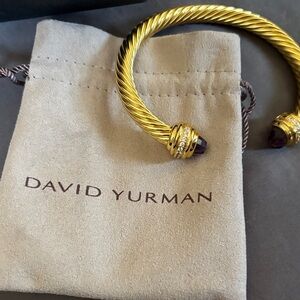 David Yurman Gold Bracelet with Purple Accents.